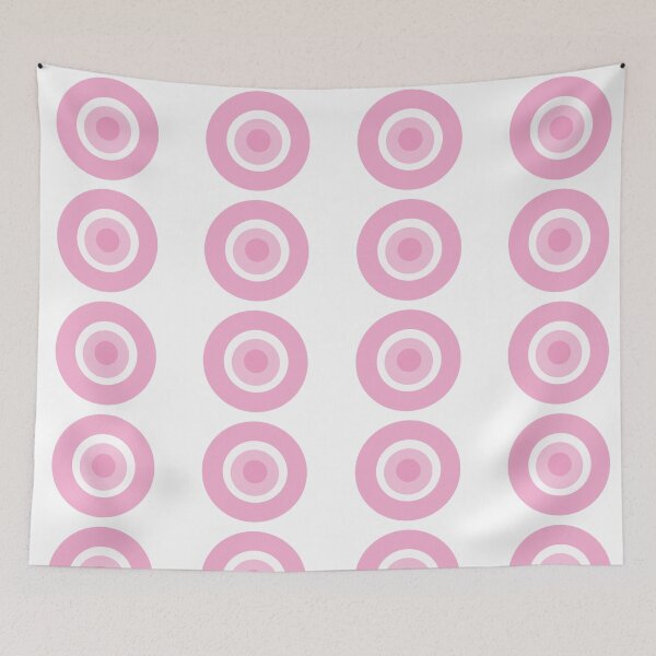 Item preview, Pink evel eye concept ,in pink and white circles on white background designed and sold by wallartofmio.