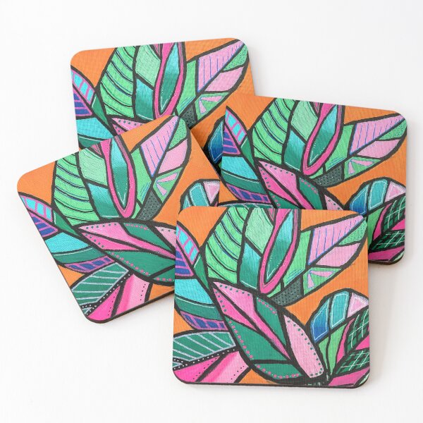 Item preview, Bright abstract leaf painting  designed and sold by MindfulArtSandy.