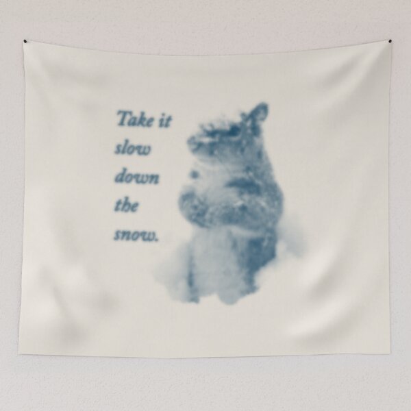Item preview, take it slow down the snow hopecore animal motivational quote healing era designed and sold by Kyna Arts.