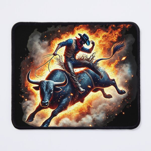 Item preview, Fiery Rodeo Bull Rider – Wild Western Adventure designed and sold by ZingZone.