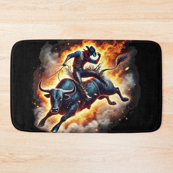 Item preview, Fiery Rodeo Bull Rider – Wild Western Adventure designed and sold by ZingZone.
