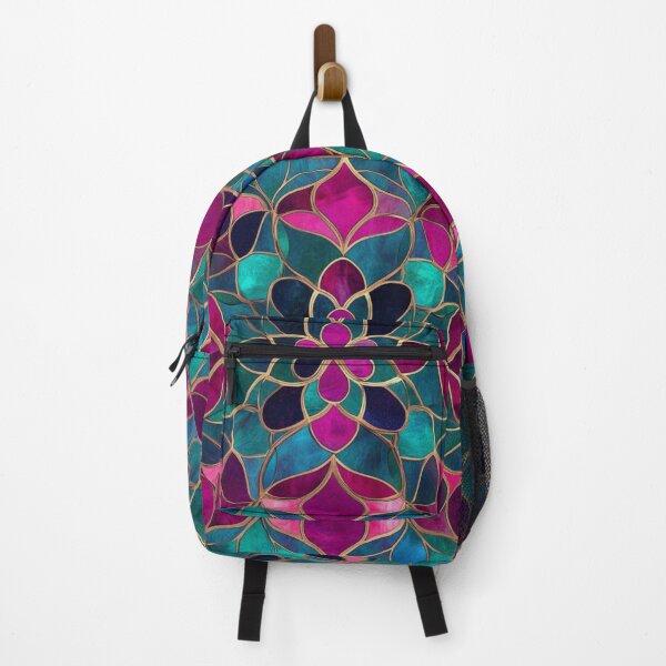 Item preview, Stained Glass Jade Magenta Inspired Mosaic Mandala Pattern designed and sold by GrinGalore.