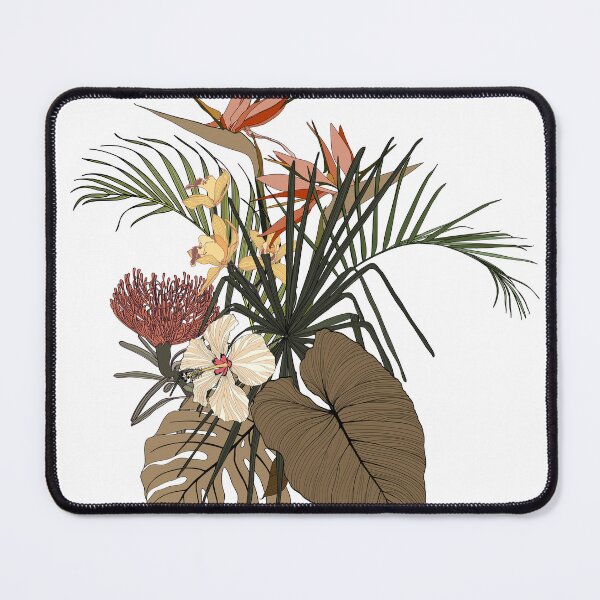 Item preview, Flower bouquet with orchid, strelitzia, palm leaves, simple colored flowers. designed and sold by MatyKotiv.