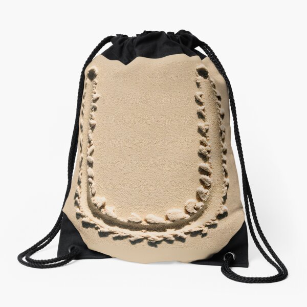 SAND LETTER U Drawstring Bag