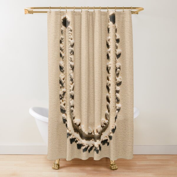 SAND LETTER U Shower Curtain