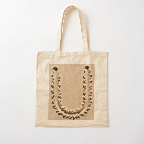 SAND LETTER U Cotton Tote Bag