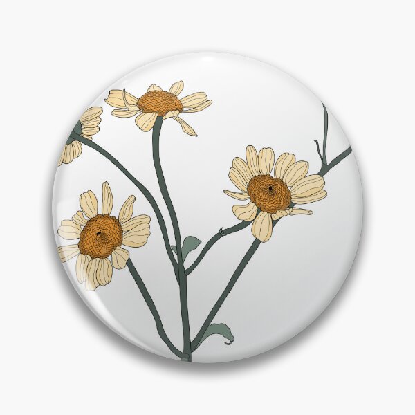 Item preview, Daisy flower drawing. Hand drawn engraved. Chamomile simple colored sketch. Wild botanical garden bloom.  designed and sold by MatyKotiv.