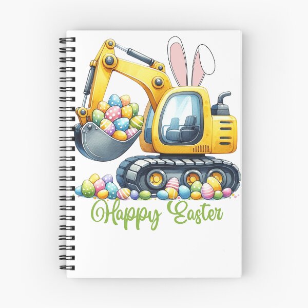 Item preview, Easter Excavator with Bunny Ears and Colorful Eggs Gifts designed and sold by Maniutek.