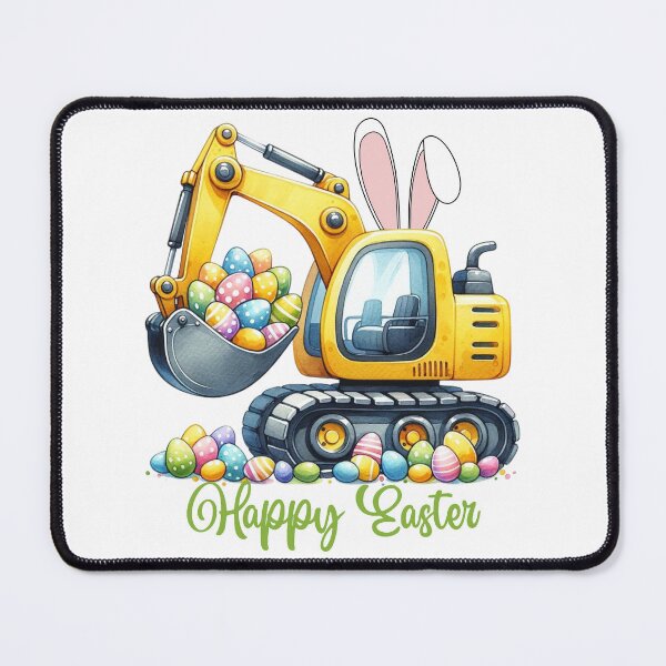 Item preview, Easter Excavator with Bunny Ears and Colorful Eggs Gifts designed and sold by Maniutek.