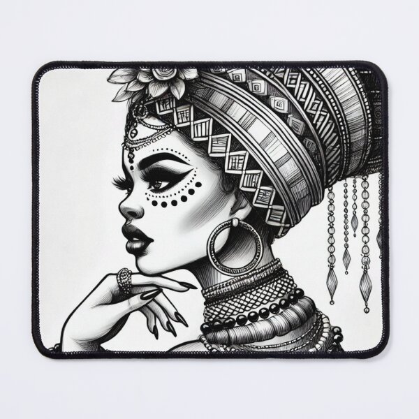 Item preview, Regal Elegance: African Woman in Bold Line Art designed and sold by OandSDesigns23.