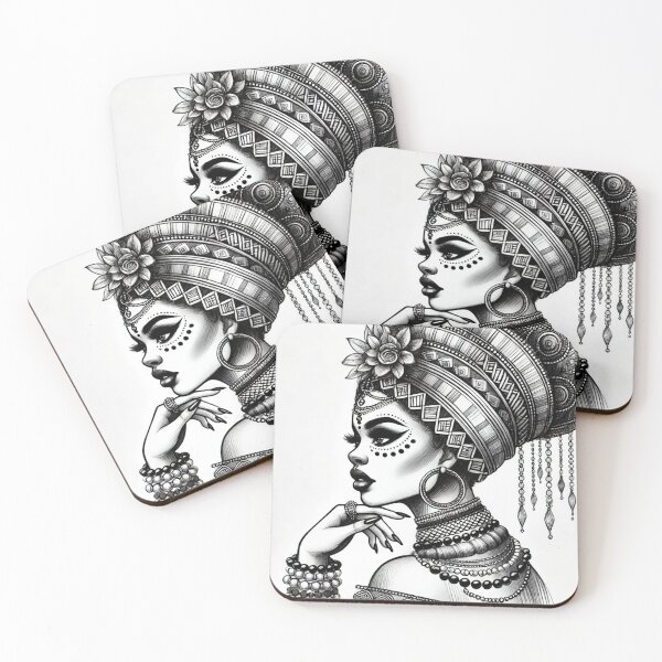 Item preview, Regal Elegance: African Woman in Bold Line Art designed and sold by OandSDesigns23.
