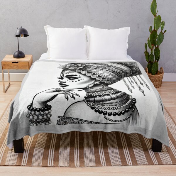 Item preview, Regal Elegance: African Woman in Bold Line Art designed and sold by OandSDesigns23.