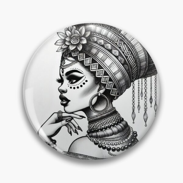 Item preview, Regal Elegance: African Woman in Bold Line Art designed and sold by OandSDesigns23.