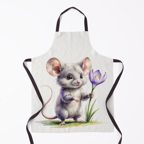 Item preview, Gentle Mouse with a Blooming Crocus Flower designed and sold by SolaoLab.
