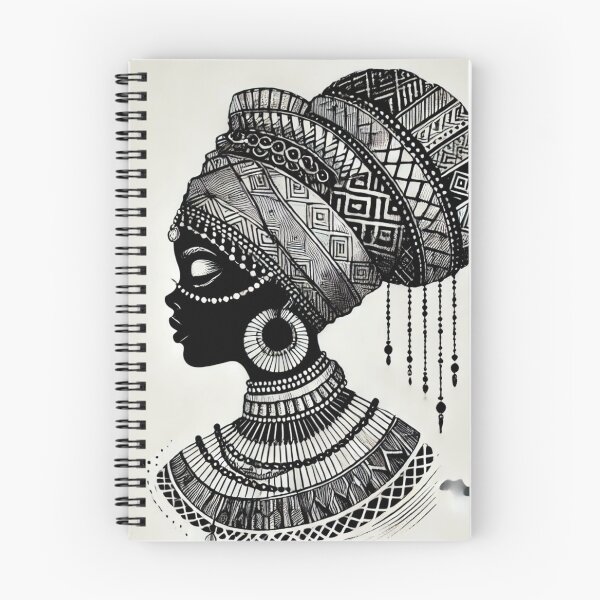 Item preview, Cultural Majesty African Woman in Bold Sketch Art designed and sold by OandSDesigns23.