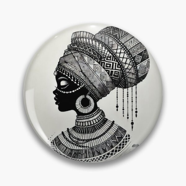 Item preview, Cultural Majesty African Woman in Bold Sketch Art designed and sold by OandSDesigns23.