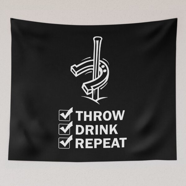 Item preview, Throw Drink Repeat Horseshoe Pitching Ringer designed and sold by SassyYetClassy.