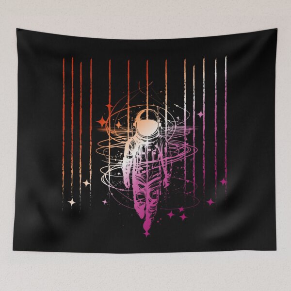 Item preview, Meteor Shower and Astronaut Graphic, Lesbian pride flag graphic, Perseids Meteor Shower, Universe, Astronaut, LGBTQ Graphic, Astronomy, Stars,  designed and sold by PrideBeProud.