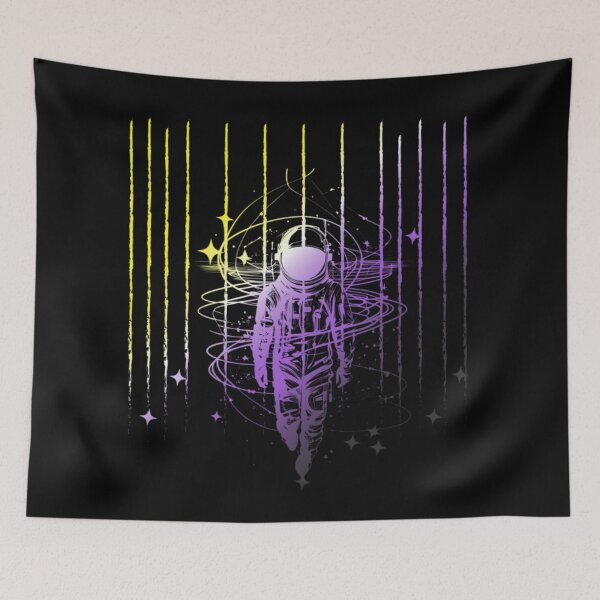 Item preview, Meteor Shower and Astronaut Graphic, Nonbinary pride flag graphic, Perseids Meteor Shower, Universe, Astronaut, LGBTQ Graphic, Astronomy, Stars,  designed and sold by PrideBeProud.