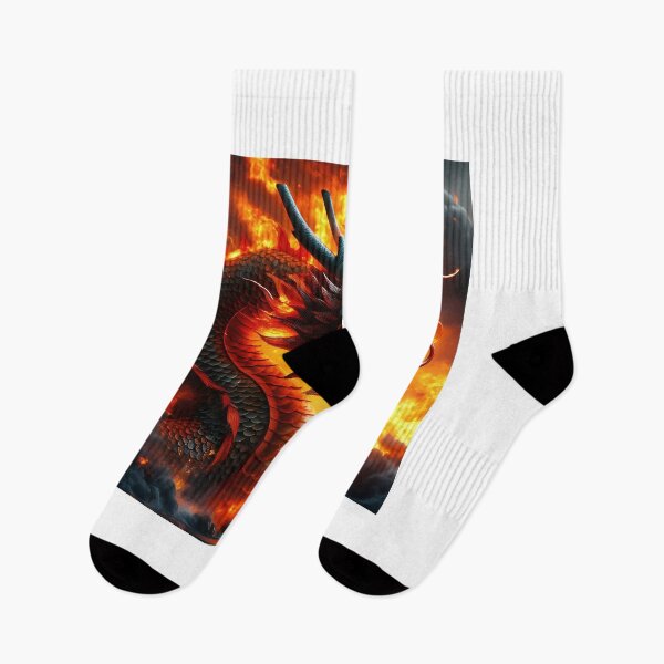 Item preview, Title: Fiery Majesty: Dragon Amidst Flames designed and sold by vedadc.