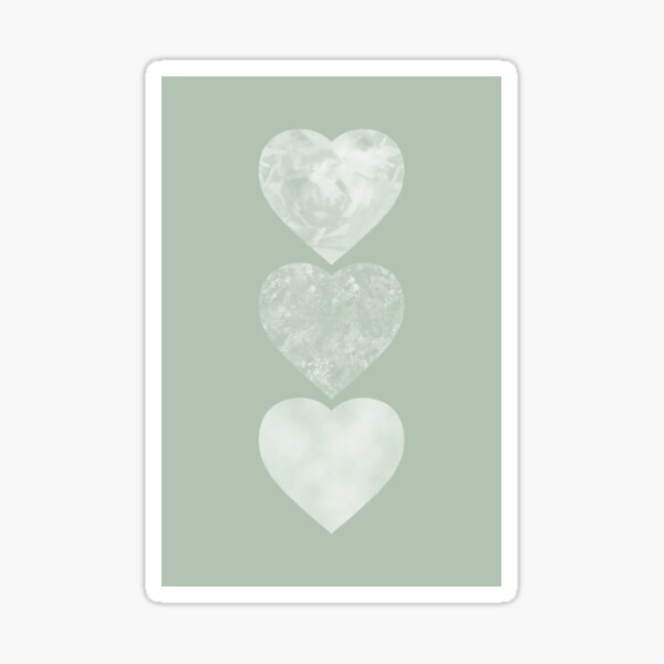 Item preview, Geometric Green Hearts on Deep Sage Background designed and sold by BaobabWallArt.