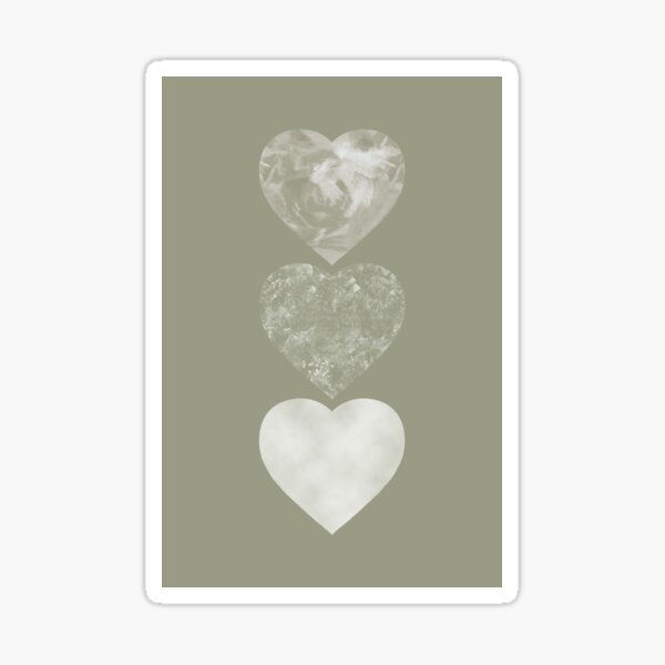 Item preview, Abstract Patterned Hearts in Olive Green designed and sold by BaobabWallArt.