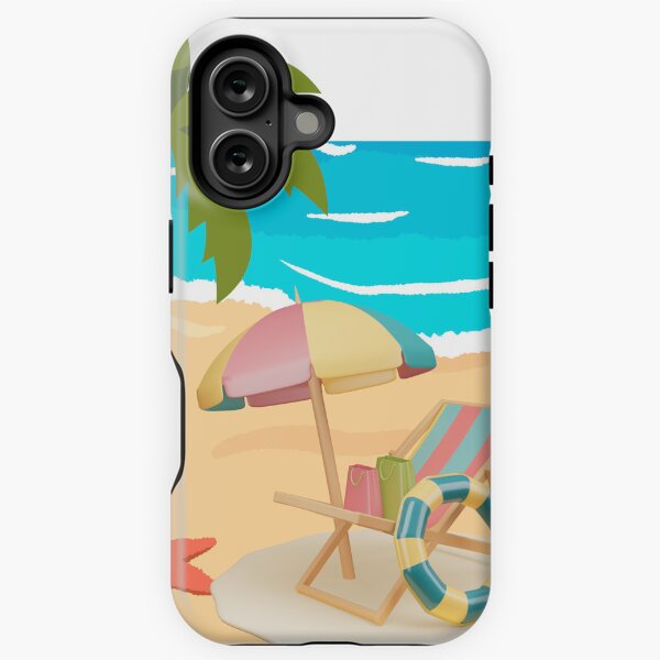 Vista previa del artículo con la obra «Ambiente playero tropical: Ilustración veraniega divertida y relajante», diseñado y vendido por Mediatrix31.