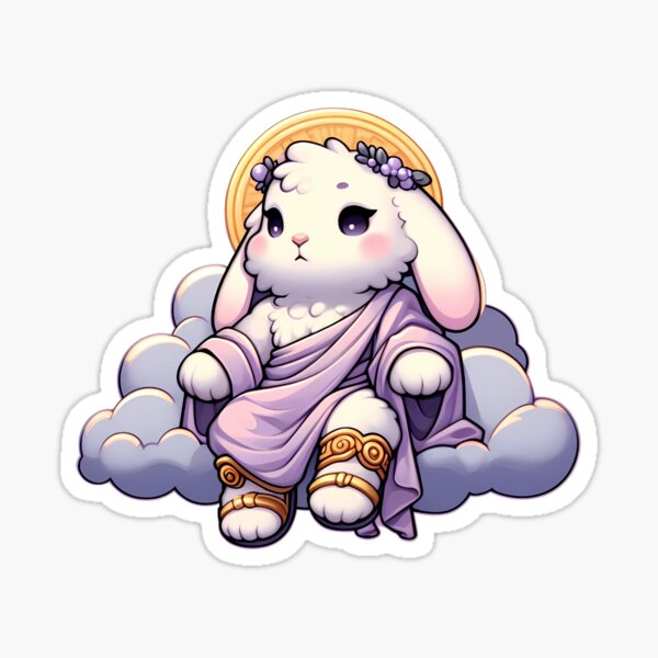 Item preview, Heavenly Bunny with Halo in Toga on Cloud designed and sold by Kwanbaba21.