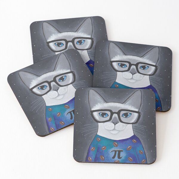 Item preview, Cofffe and Pi Siamese Cat designed and sold by KilkennyCat Art.