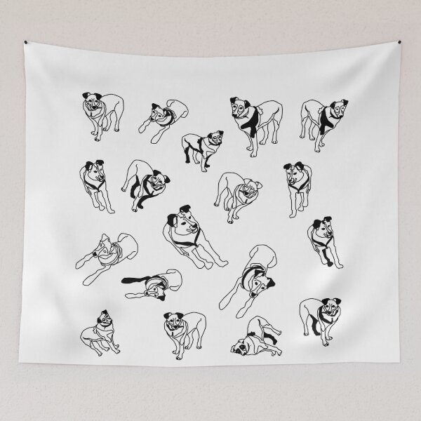 Item preview, Muchos perros en estilo lineal. Ilustración en blanco y negro. Para amantes de los perros. designed and sold by Svetaslavna.