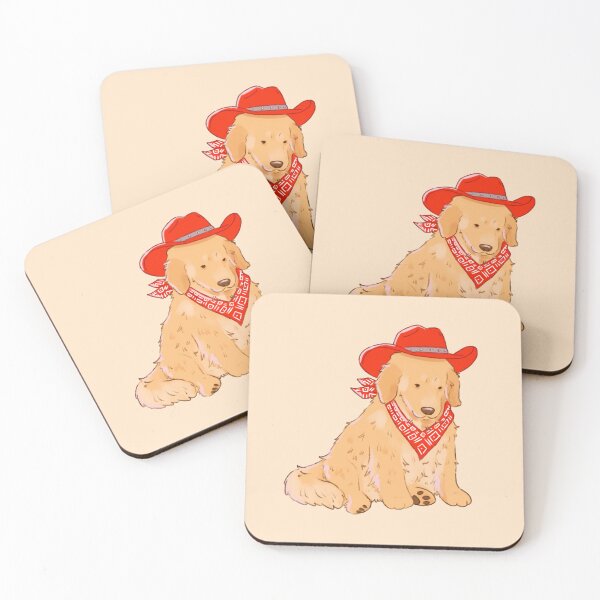 Item preview, Cowboy Golden Retriever – Cute Western Dog Illustration designed and sold by YaraCuteArt.