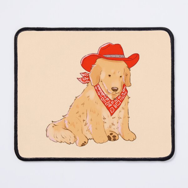 Item preview, Cowboy Golden Retriever – Cute Western Dog Illustration designed and sold by YaraCuteArt.