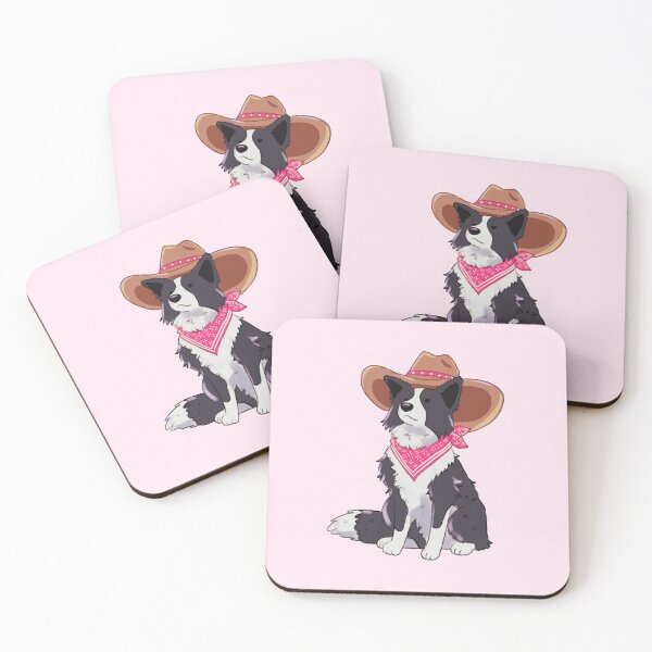 Item preview, Cowboy Border Collie – Cute Western Dog Illustration designed and sold by YaraCuteArt.