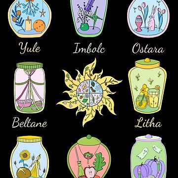 Artwork thumbnail, wheel of the year witches pagan sabbats jars by indiVisibl