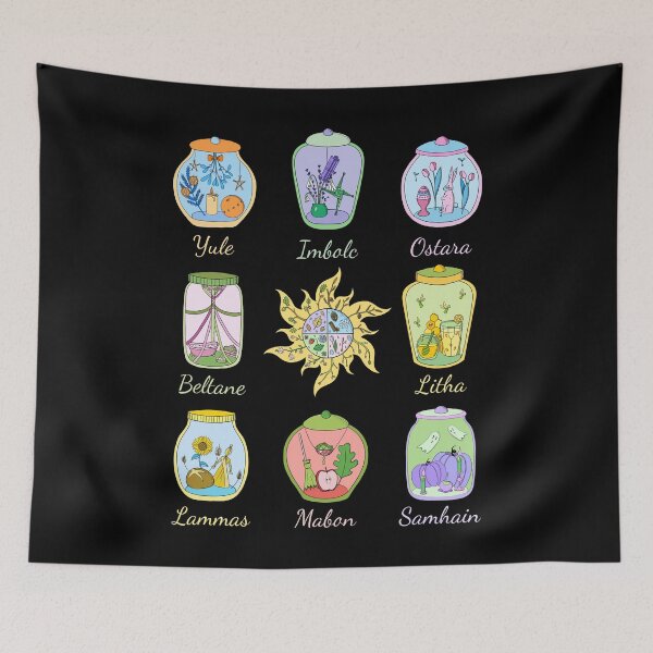 Item preview, wheel of the year witches pagan sabbats jars designed and sold by indiVisibl.