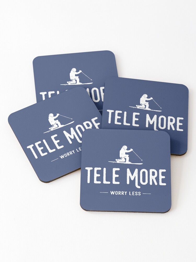 Thumbnail 1 of 5, Coasters (Set of 4), Tele More Worry Less designed and sold by esskay.