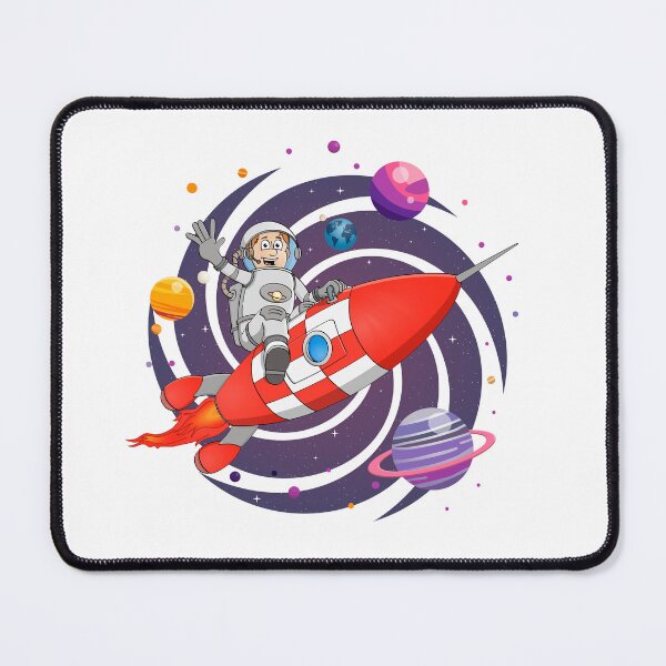 Item preview, Space explorer illustration “The astronaut and his spaceship” designed and sold by Stef Ringoot, cartoons and illustrations.
