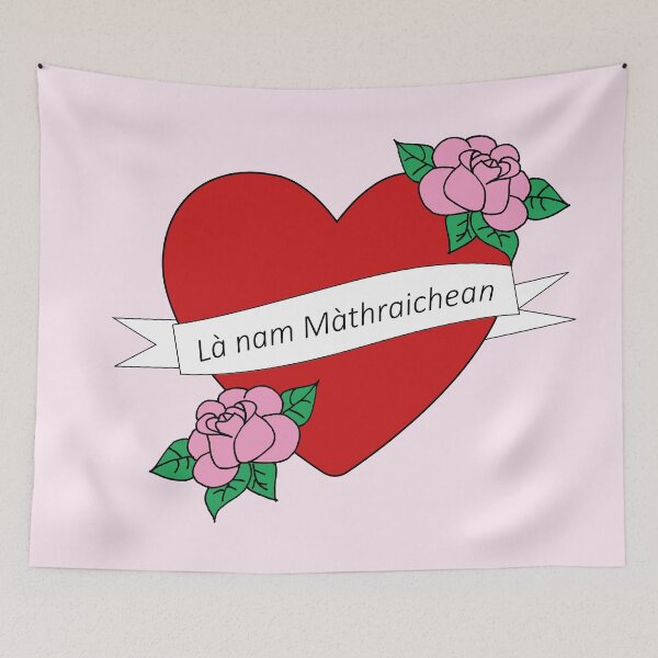 Item preview, Mother's Day (Là nam Màthraichean Scottish Gaelic (Gàidhlig))pink background designed and sold by Mamaidh Made.
