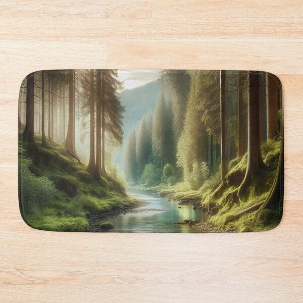Item preview, Quiet River Flowing Through Misty Forest designed and sold by PimiArt.