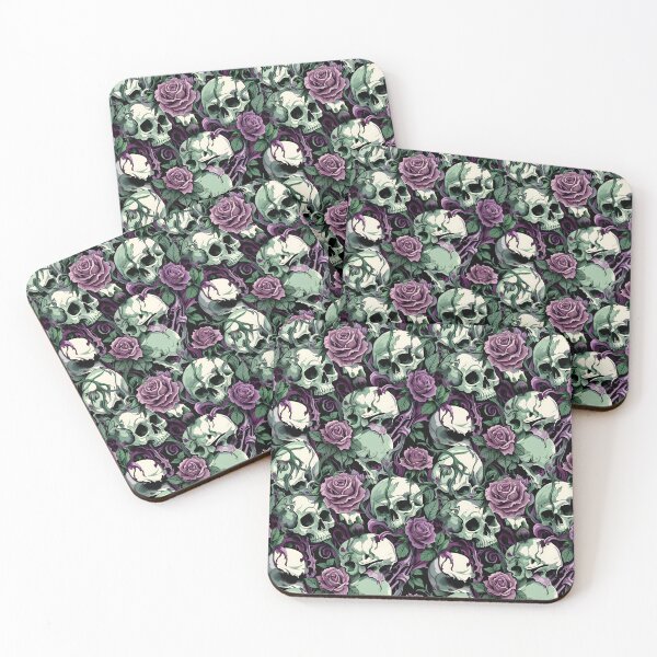 Item preview, Gothic Skull Rose Pattern: Dark Floral Decay Art designed and sold by The-Fi9der.