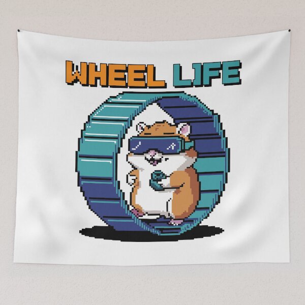 Item preview, Wheel Life Pixel Art Hamster Gaming designed and sold by NaturePixel.