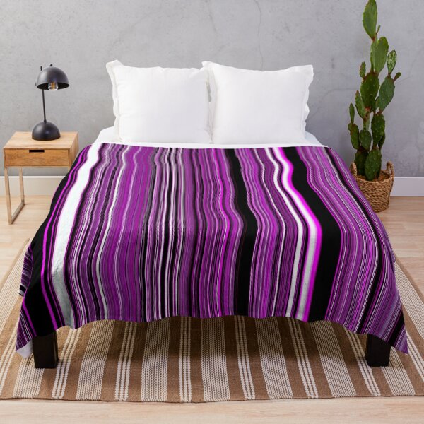 Item preview, Rayas onduladas abstractas verticales en morado, negro y blanco designed and sold by KaSaPo.