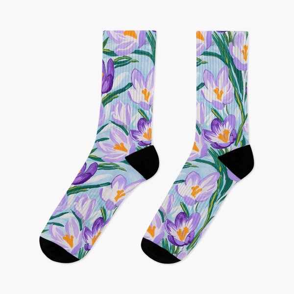 Item preview, Spring crocus flowers on sky blue designed and sold by SophieClimaArt.