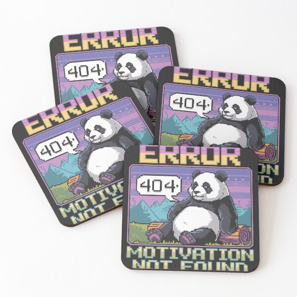 Item preview, Pixel 404 Error Motivation Not Found Lazy Panda designed and sold by NaturePixel.