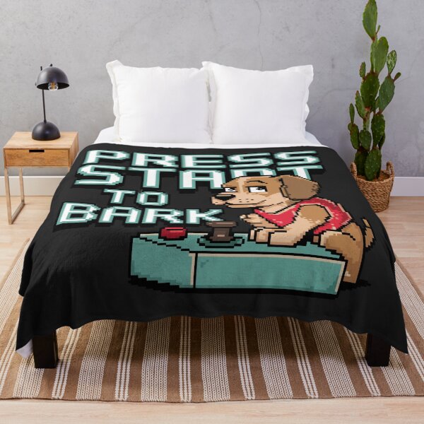 Item preview, Press Start to Bark Gamer Dog Retro Arcade designed and sold by NaturePixel.