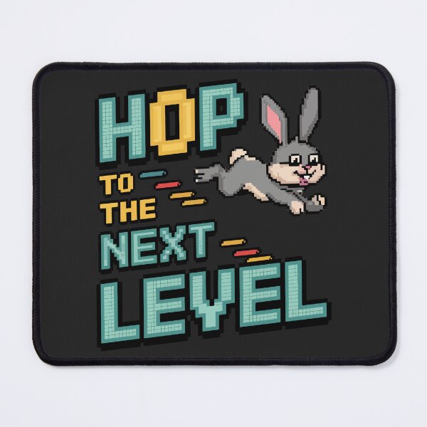 Item preview, Hop to the Next Level Pixel Bunny Gamer designed and sold by NaturePixel.