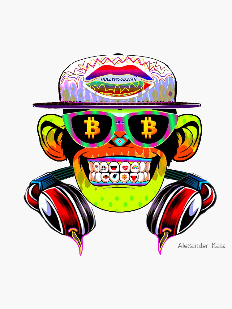 Thumbnail 3 of 3, Sticker, BITKOIN MONKEY designed and sold by Drakon85.