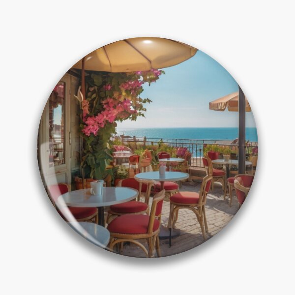 Artikelvorschau, Parisian Charm Meets Ocean Beauty A Dreamy Café Scene entworfen und verkauft von BlareBlare.