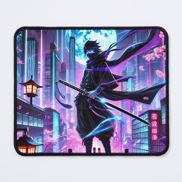 Item preview, Cyberpunk Samurai Warrior | Neon Japanese Sci-Fi Aesthetic designed and sold by ArtisanBloom.