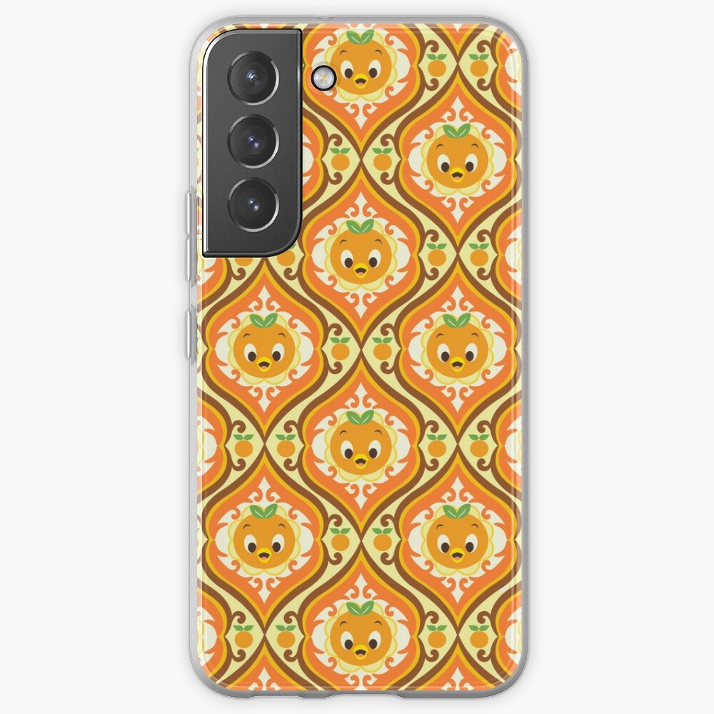 Discover Retro Orange Bird Pattern | Samsung Galaxy Phone Case